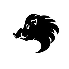 Boar. Flat vector template boar head isolated on white.
