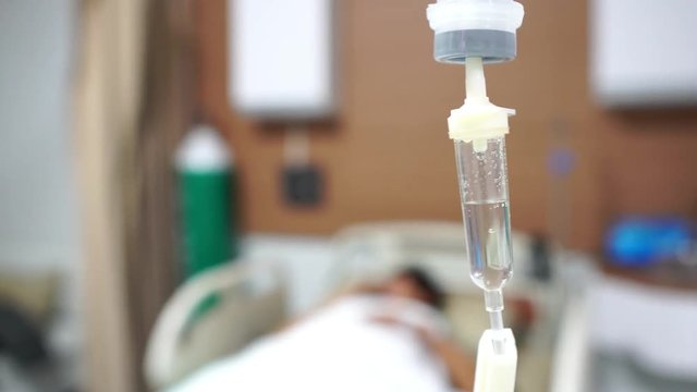 4K:  Patients with normal saline solution at a hospital for treatment footage