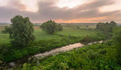 Fototapeta na wymiar River Huczwa in Gródek, Poland