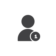 New friend request notification vector icon. filled flat sign for mobile concept and web design. new user simple solid icon. Symbol, logo illustration. Pixel perfect vector graphics