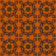 Seamless background with a knitted texture, imitation of wool. A variety of different patterns.