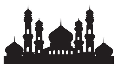 silhouette of the mosque