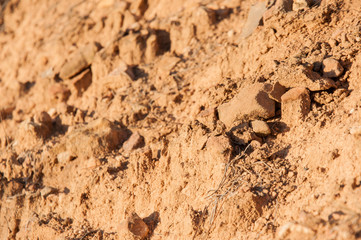 big pile of rocks and boulders piled with beautiful sunset light,