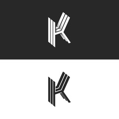 Isometric letter K logo monogram, initials KKK mark crest emblem, creative modern 3D identity symbol