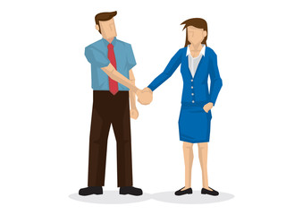 Business people hand shaking. Concept of negotiating business, cooperation, collaboration, teamwork, communication or partnership. Isolated vector illustration