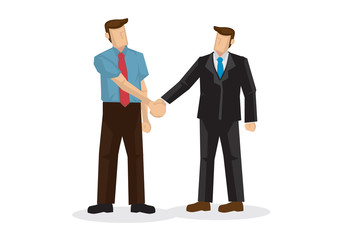 Business people hand shaking. Concept of negotiating business, cooperation, collaboration, teamwork, communication or partnership. Isolated vector illustration
