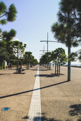 The seafront in the city of Thessaloniki, Greece. Mediterranean Sea, holiday resort.