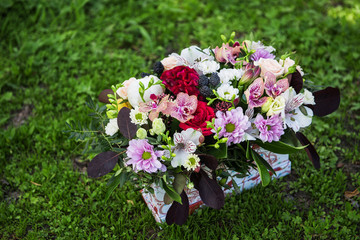 Beauty bouquet of different flowers