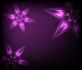 Shining neon star. Bright background for your design. Vector illustration.