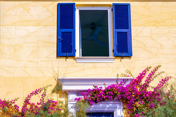 Colorful house close up in Monterosso Al Mare Italy 