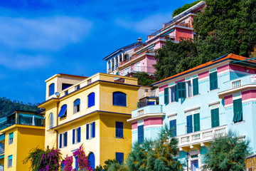 Fototapeta na wymiar Colorful houses in Monterosso Al Mare Italy 