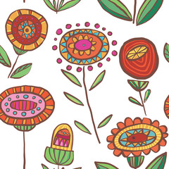 Floral seamless pattern vector background.