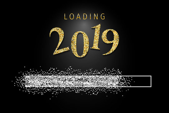 Loading 2019 with silver glitter