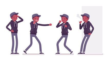 Young black man with smartphone