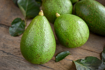 Ripe avocado fruits in farmer's basket.After a few curing days will be good to eat. Avocados are very nutritious and contain varieties of nutrients.
