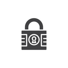 Padlock with keyhole vector icon. filled flat sign for mobile concept and web design. Lock simple solid icon. Password symbol, logo illustration. Pixel perfect vector graphics