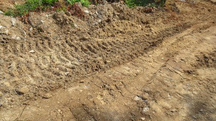 dirty road under construction and drain pipe at Thailand