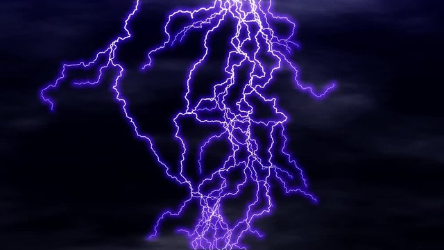 Dark Night -Lightning Thunderbolt - Purple -Motion Graphic -20sec-4K UHD 3840-2160