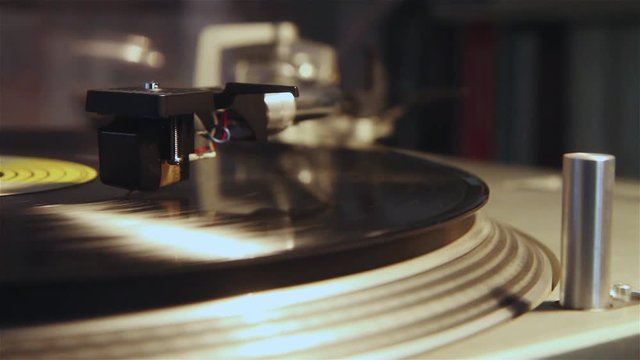 Spinning Vintage Record Player