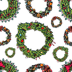 Christmas wreath pattern