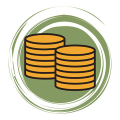 Coins stacked symbol