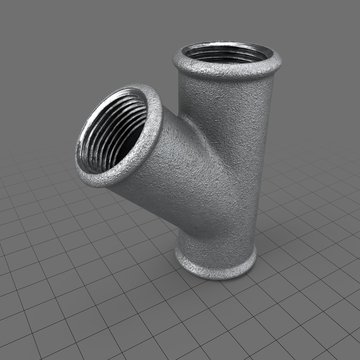 Steel pipe with Y joint