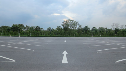 outdoor car parking lot in the evening