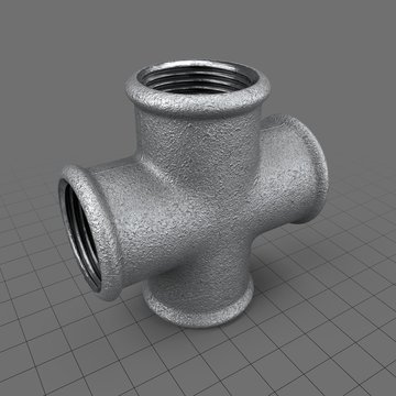 Steel pipe with 4 way joint