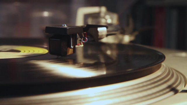 Spinning Vintage Record Player