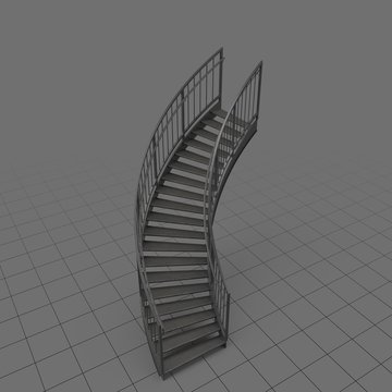 Curved exterior staircase