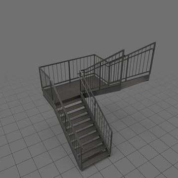 L-shaped industrial staircase 1