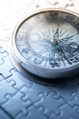 Vintage compass in business concept - strategy