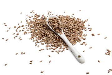 Scattered flax seeds