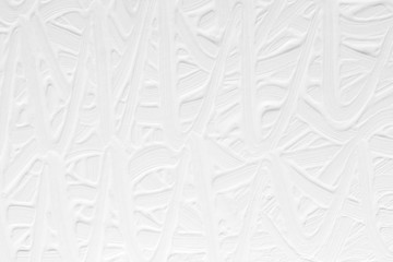 White background with a paint texture. Template for various purposes with a volumetric pattern with stripes and patterns, handmade.