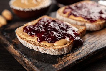 Peanut butter and jelly sandwich