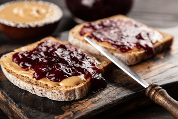 Peanut butter and jelly sandwich