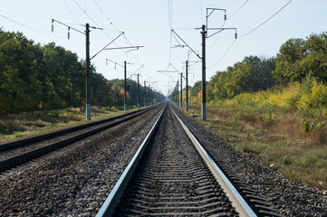 Fototapeta na wymiar Railway leaving into the distance