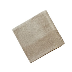 Square linen napkin isolated over a white background with clipping path included. Image shot from overhead.