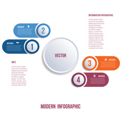 Visualization of business presentations by modern infographics 4 positions