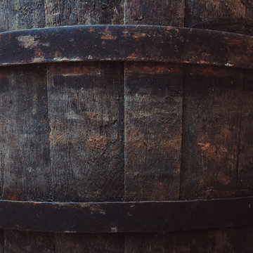 Oak barrel closeup