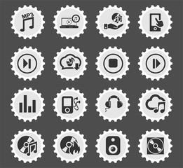 digital music icon set