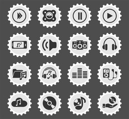 digital music icon set