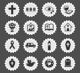 funeral services icon set