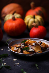Pumpkin gnocci with wild mushroom..style rustic.