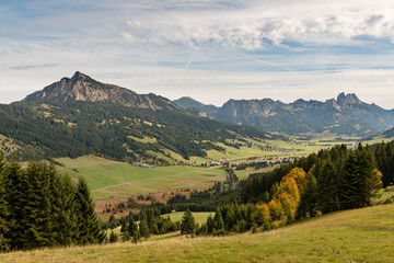 The autumnal Tannheimer valley in the Austrian Alps
