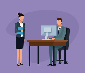 Fototapeta premium Business colleagues discuss work