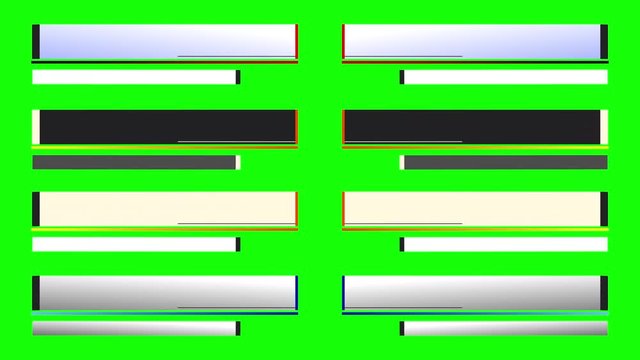 Blank Lower Thirds Chyrons on Chroma Key Green Background