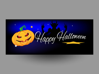 Naklejka premium Happy Halloween banner design