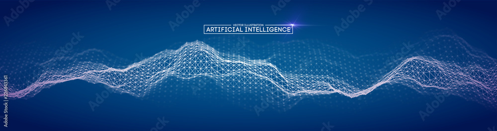 Poster artificial intelligence automation technology background. augmented reality vector design. vector ep