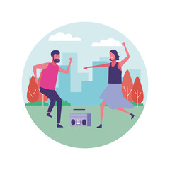 people dancing outdoors